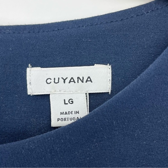 Cuyana Navy Blue Shift Cap Sleeve‎ Career Dress Knee Length Womens Size Large - Picture 2 of 11